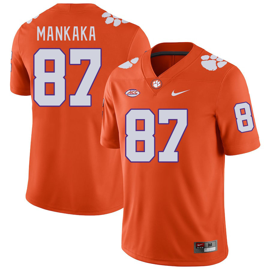 Men's Clemson Tigers Michael Mankaka #87 College Orange NCAA Authentic Football Stitched Jersey 23AL30JN